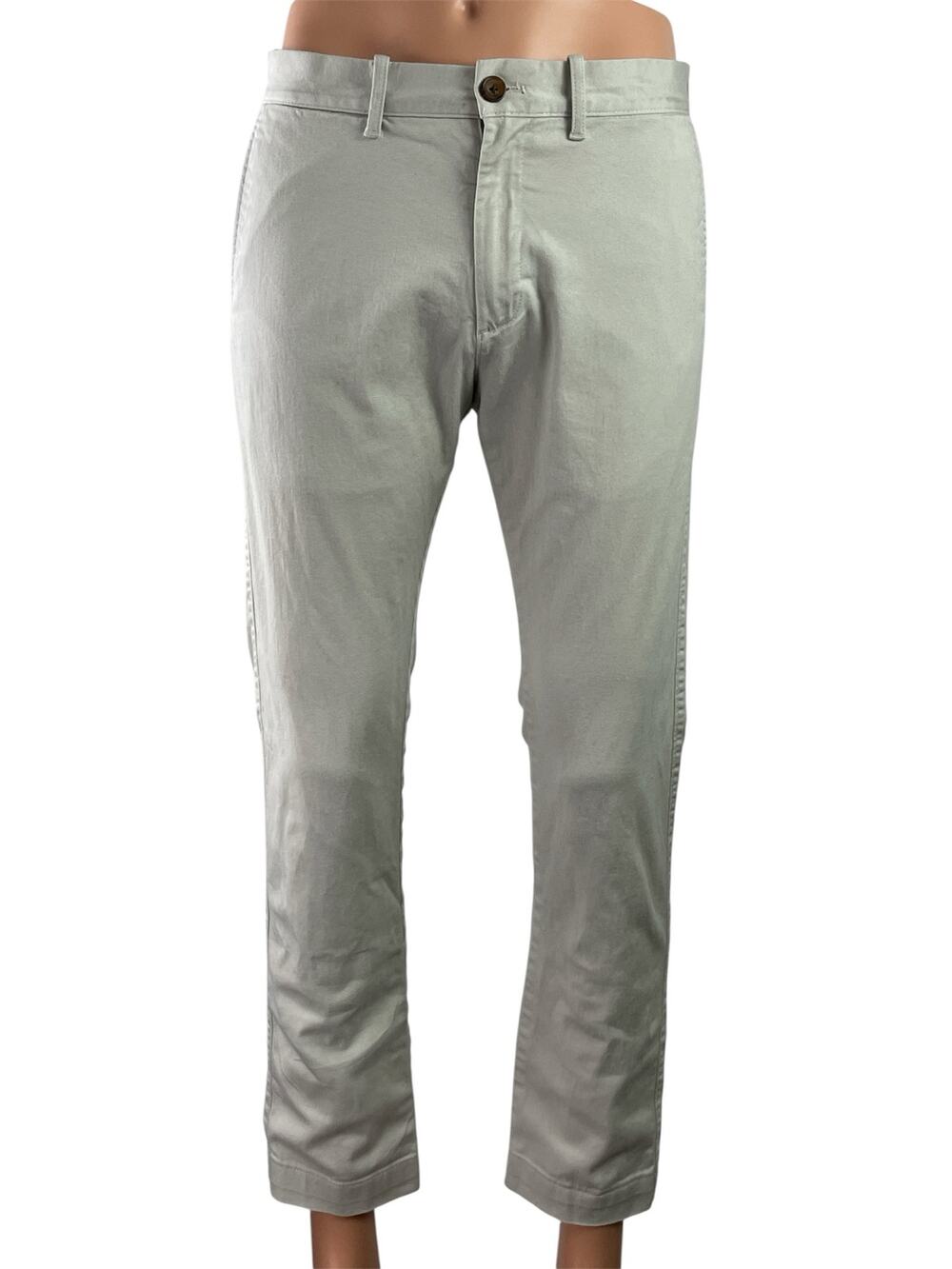 J.Crew Flex Men's Gray Slim Fit Mid Rise Chino Khaki Trousers Pants Size 30x32